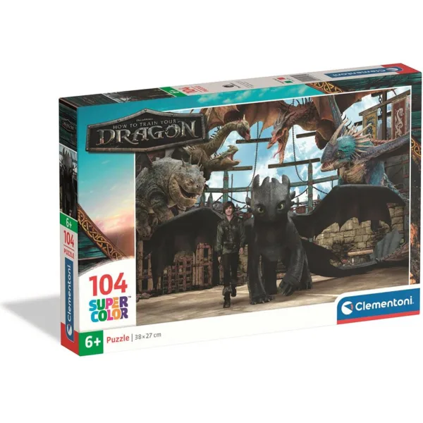 Ako si vycvičiť draka 104-dielne Super Color Puzzle - Clementoni obrázok 1