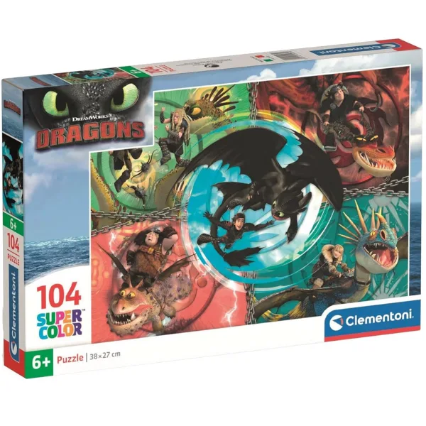 Ako si vycvičiť draka 104-dielne Supercolor puzzle - Clementoni obrázok 1