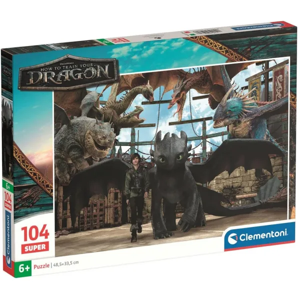Ako si vycvičiť draka: Dračí spolok 104-dielne Supercolor puzzle – Clementoni obrázok 1