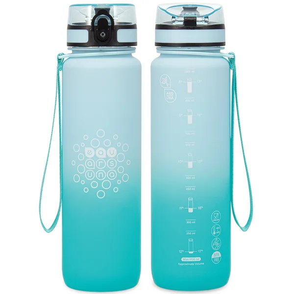 Ars Una: Bez BPA, motivačná fľaša s farebným prechodom, matná - 1000 ml - Ice obrázok 2