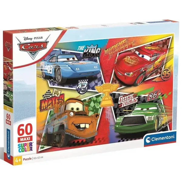 Autá: Maxi Super Color Puzzle 60 dielikov - Clementoni obrázok 1