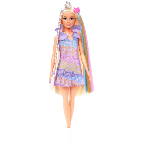 Bábika Barbie v mačacom oblečení so štýlovými prameňmi - herná sada Mattel obrázok 2