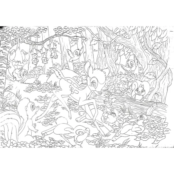 Bambi 2 v 1, 60-dielne puzzle a omaľovánka 50x35 cm – Lisciani obrázok 3