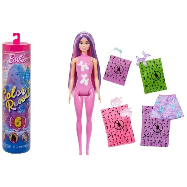 Barbie: Bábika Color Reveal s prekvapením psíka z balónika – Mattel obrázok 3