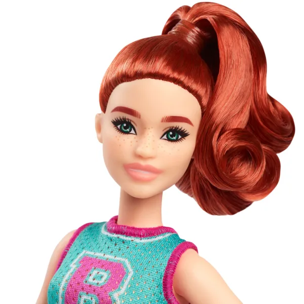 Barbie Fashionista štýlová bábika s červenými vlasmi v fialovej sukni - Mattel obrázok 3