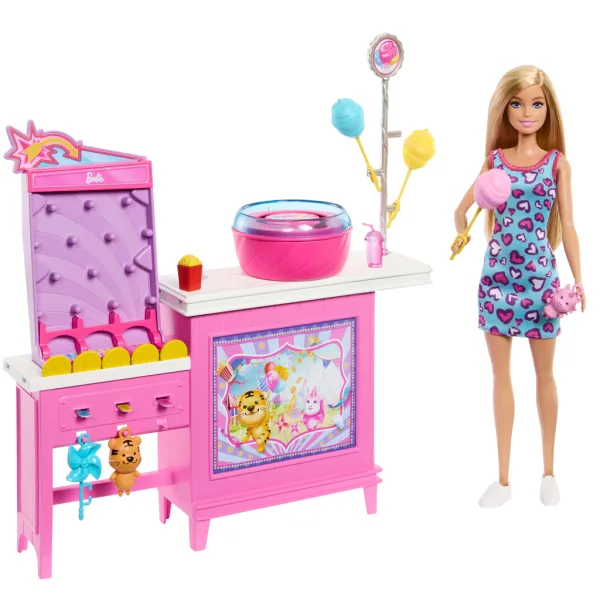 Barbie Mysteries: Plážová detektívka - Herný set so stánkom na cukrovú vatu a bábikou - Mattel obrázok 2
