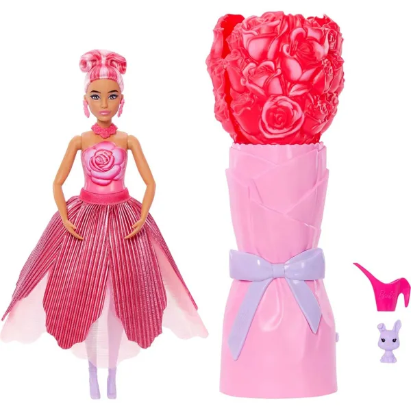 Barbie Odhalenie: Bábika s prekvapením Kvetinová mágia – Ruža – Mattel obrázok 2