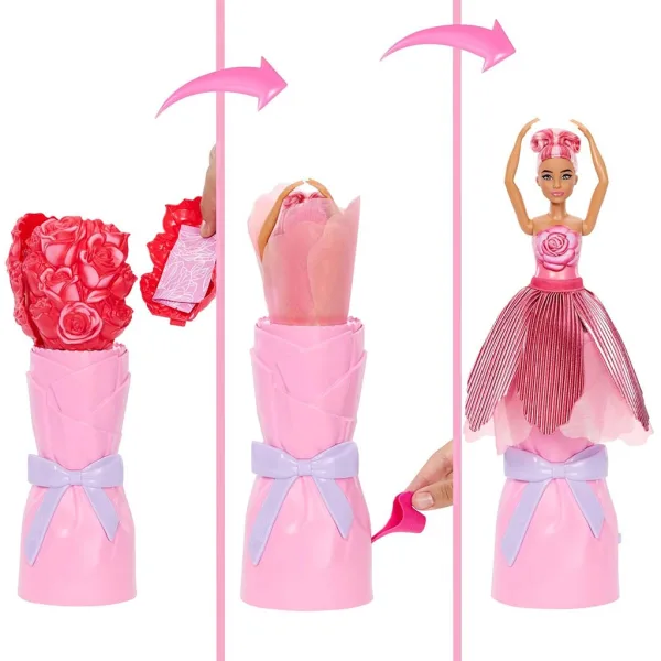 Barbie Odhalenie: Bábika s prekvapením Kvetinová mágia – Ruža – Mattel obrázok 3