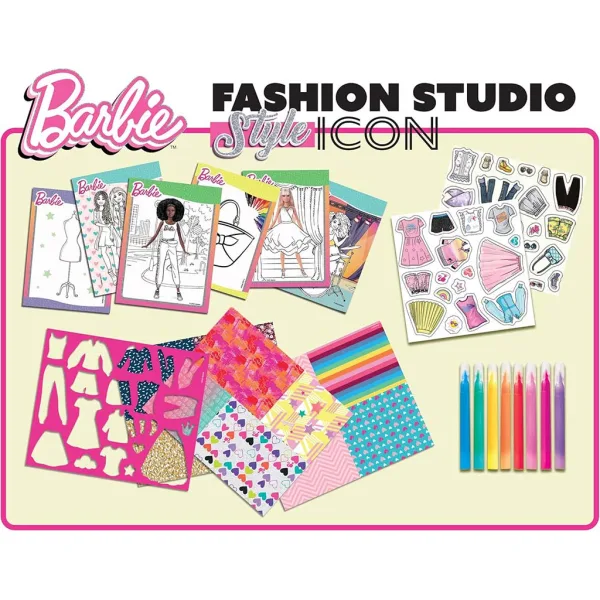 Barbie Štýlová Ikona – omaľovánka a set na obliekanie – Lisciani obrázok 2