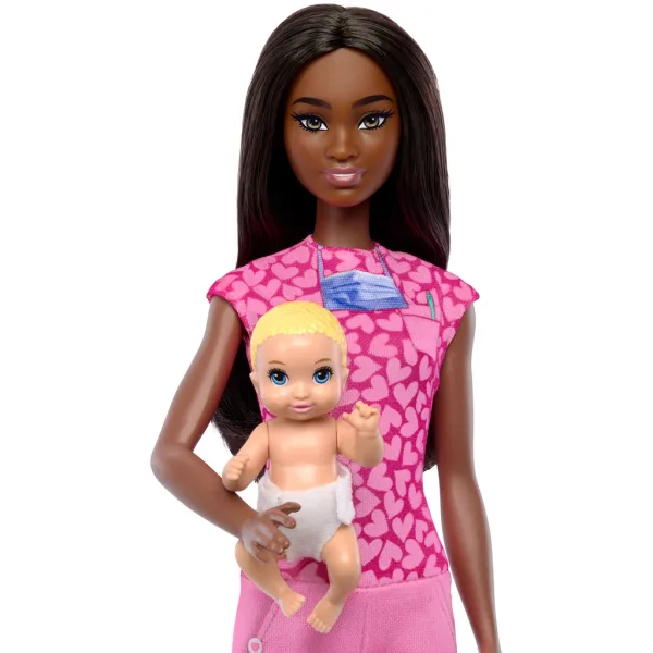 Barbie hnedovlasá detská lekárka kariérna bábika herný set - Mattel obrázok 3