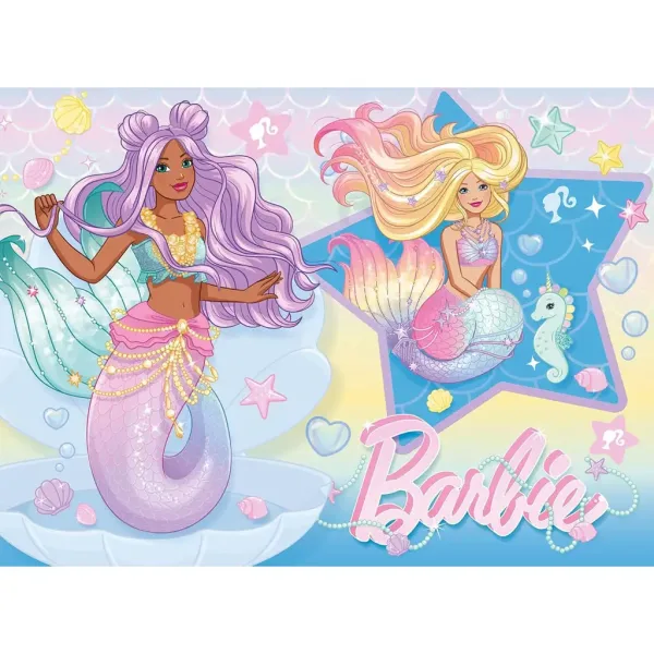 Barbie morská panna kamarátky 24-dielne Eco mini puzzle 35x25 cm - Lisciani obrázok 2