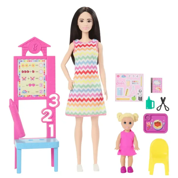 Barbie učiteľka kariérna bábika herný set s blond dieťaťom - Mattel obrázok 2