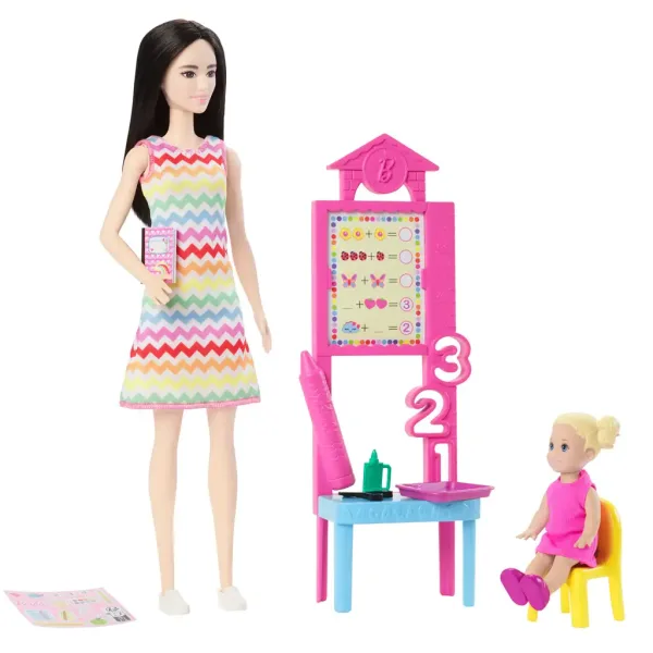Barbie učiteľka kariérna bábika herný set s blond dieťaťom - Mattel obrázok 3