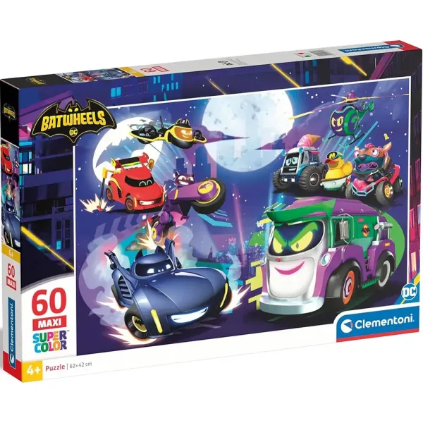 Batwheels 60 ks maxi supercolor puzzle - Clementoni obrázok 1