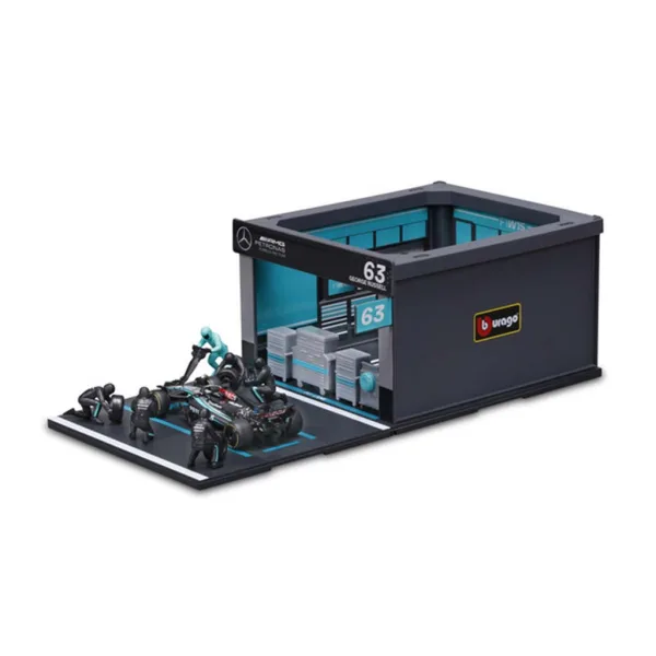 Bburago: F1 pretekárske auto 1/43 - MB AMG W15 E Performance boxová ulička obrázok 3