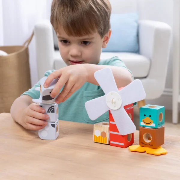 Blockables: Priatelia z farmy – drevená stavebnica - Melissa & Doug obrázok 3