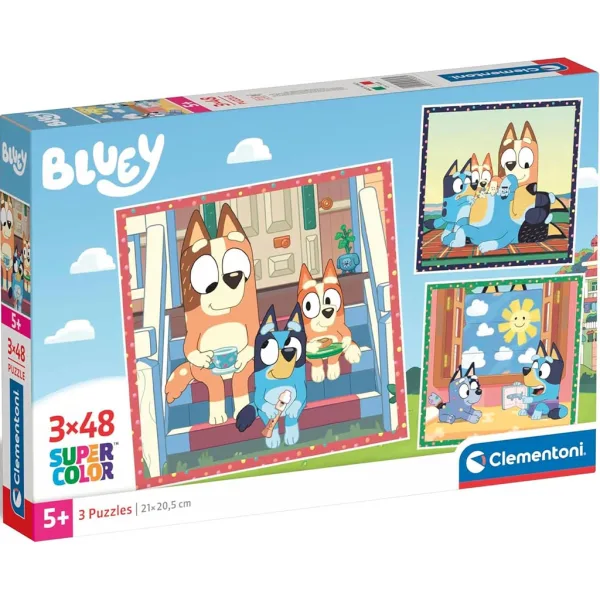 Bluey 3x48ks Supercolor puzzle - Clementoni obrázok 1