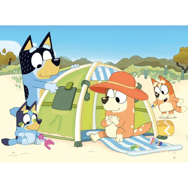 Bluey na dovolenke 2 v 1 24-dielne Eco maxi puzzle a omaľovánka 70x50 cm – Lisciani obrázok 2