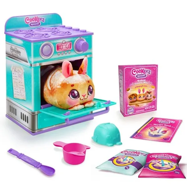 COOKEEZ Makery: Tyrkysová pec sada na hranie s prekvapením plyšovým zvieratkom obrázok 3