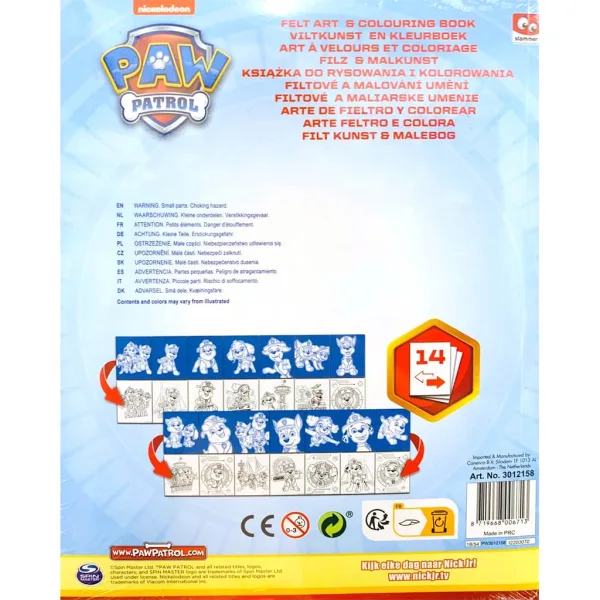 Canenco: Paw Patrol Filcové umenie a omaľovánky obrázok 2