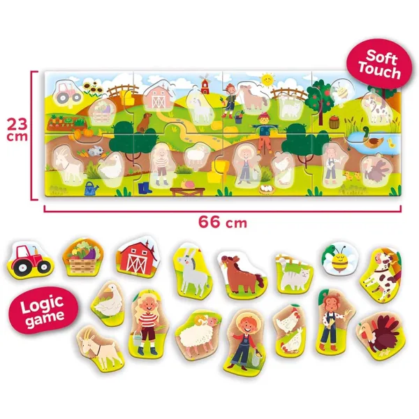 Carotina baby: Panoramatické detské puzzle 24 dielov - Farma - Lisciani obrázok 2