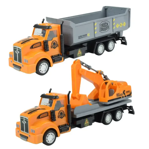 City Truck: Prepracovateľný nákladný automobil s kolesami na pružinách s označovacími tabuľkami pre stavebníctvo 19cm obrázok 7