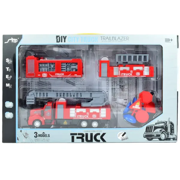 City Truck: Prepracovateľný požiarny nákladný automobil na kolieskach so značkami 19cm obrázok 9