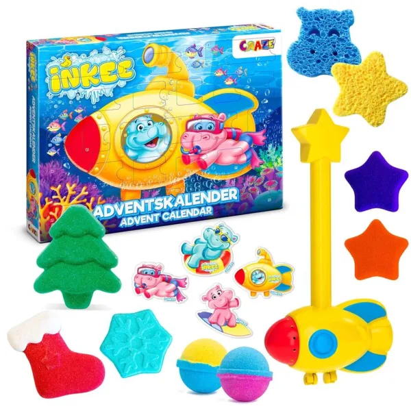 Craze Inkee: Adventný kalendár s kúpeľovými hračkami obrázok 2