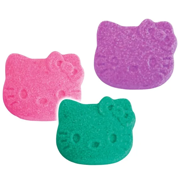 Craze Inkee: Vegánske bomby do kúpeľa - tvary Hello Kitty s arómou cukrovej vaty, balenie 3 kusy obrázok 2
