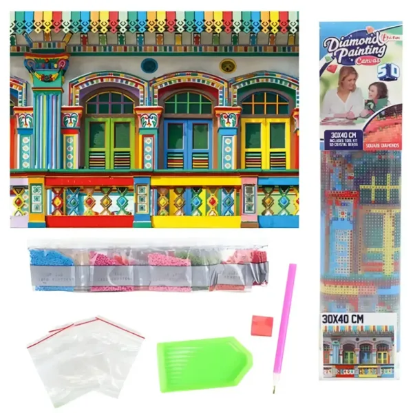 Diamantová mozaika: Farby Južnej Ameriky diamantová maľba set 30x40cm obrázok 2