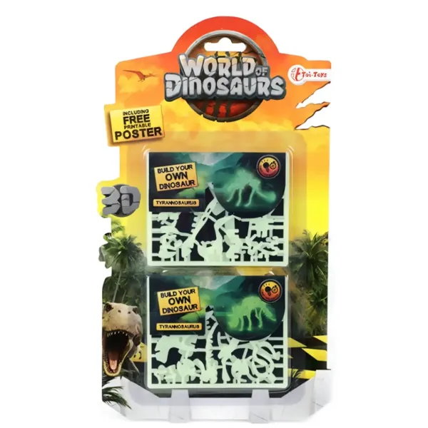 Dinosaurus fluorescenčné 3D puzzle v rôznych variantoch 1 ks obrázok 3