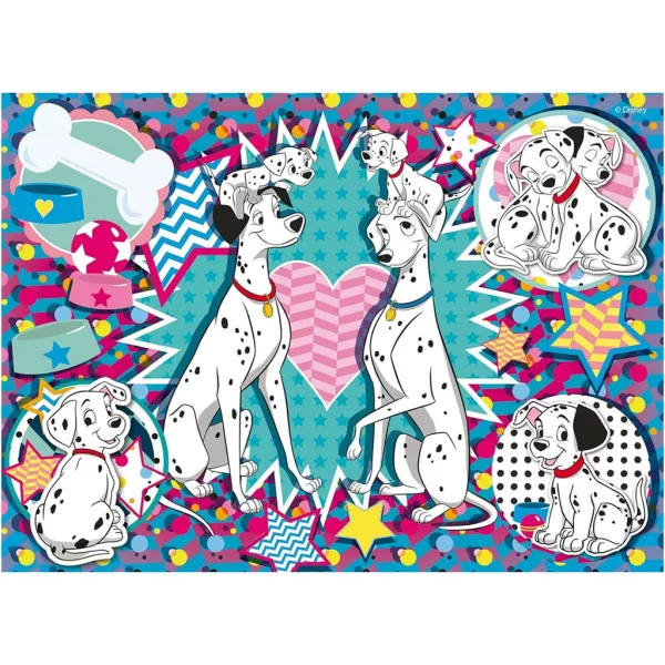 Disney 101 dalmatíncov 2 v 1, 24-dielne puzzle a omaľovánka 35x25 cm - Lisciani obrázok 2