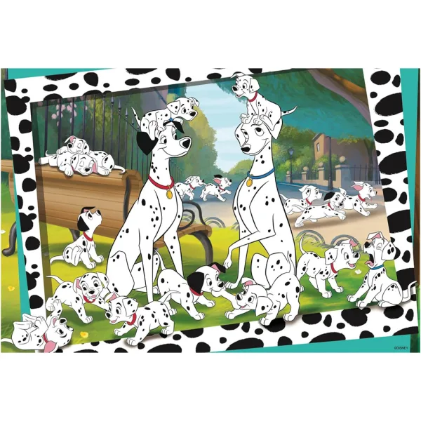 Disney 101 dalmatíncov 2 v 1, 24-dielne puzzle a omaľovánka 50x35 cm - Lisciani obrázok 2