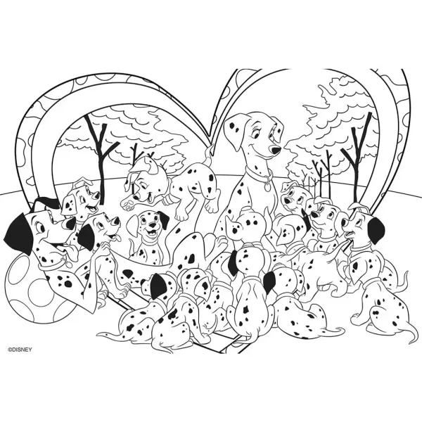 Disney 101 dalmatíncov 2 v 1 maxi 24-dielne puzzle a omaľovánka 70x50 cm – Lisciani obrázok 2