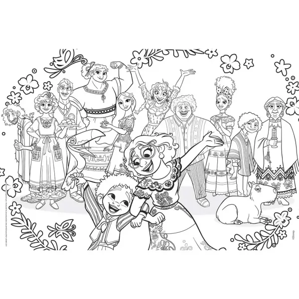 Disney Encanto 2 v 1 maxi 2x60 dielik puzzle a omaľovánka 50x35 cm - Lisciani obrázok 2