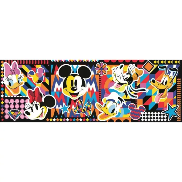 Disney: Mickey Mouse klasický 1000 dielikový panoramatický puzzle 98x33cm - Clementoni obrázok 2