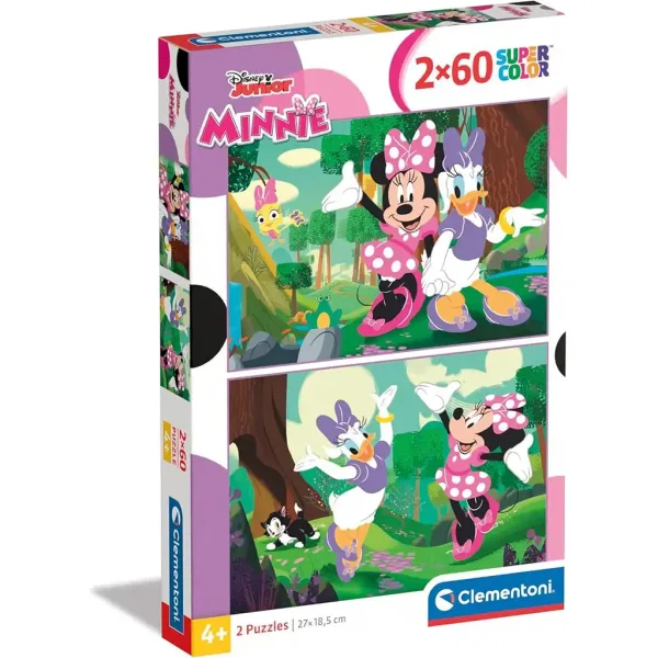 Disney Minnie Mouse 2 × 60-dielikové puzzle SuperColor – Clementoni
