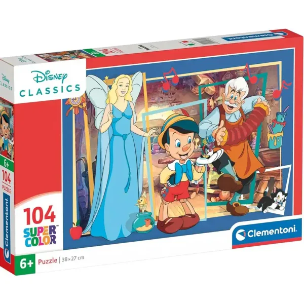 Disney Pinocchio 104-dielny Supercolor puzzle - Clementoni obrázok 1