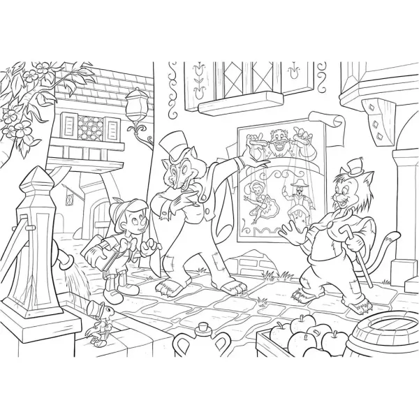 Disney Pinocchio 2 v 1 maxi 35-dielne puzzle a omaľovánka 70x50 cm - Lisciani obrázok 2