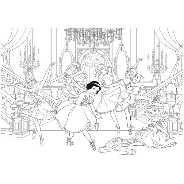 Disney Princezné 2 v 1, 250-dielne puzzle a omaľovánka 50x35 cm – Lisciani obrázok 3
