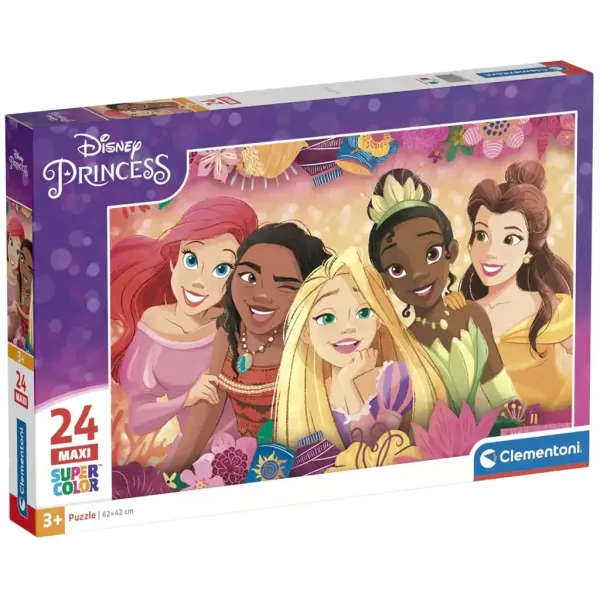 Disney+Princezné: Maxi Super Color Puzzle 24 dielov - Clementoni obrázok 1