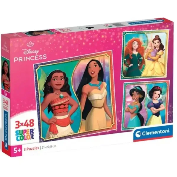 Disney+Princezné Supercolor 3x48ks puzzle - Clementoni obrázok 1