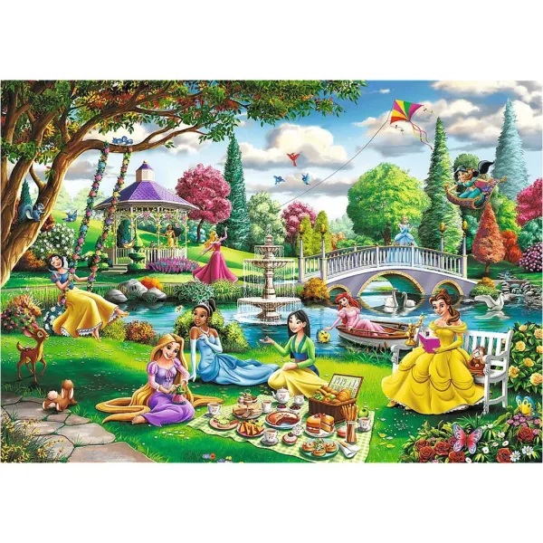 Disney Princezné jarný piknik, 1000-dieliková prémiová plus kvalita puzzle - Trefl obrázok 2