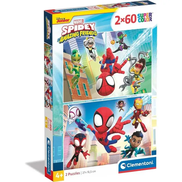 Disney Spidey 2x60 dielikové Supercolor puzzle - Clementoni obrázok 1