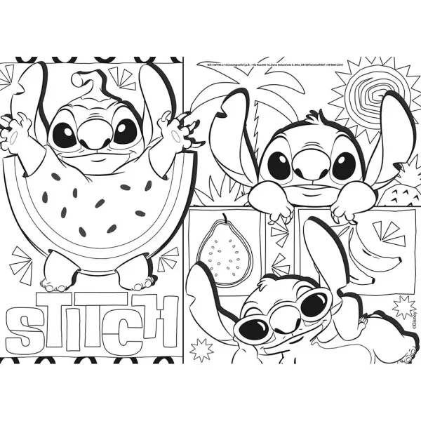 Disney Stitch 2 v 1 maxi 4x48-dielne puzzle a omaľovánka 35x25 cm - Lisciani obrázok 2