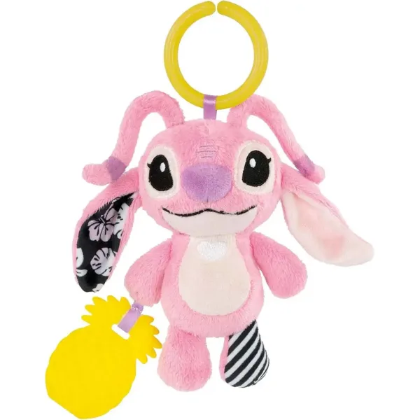 Disney+Stitch Angel plyš s hrkálkou a hryzátkom - Clementoni Baby obrázok 2
