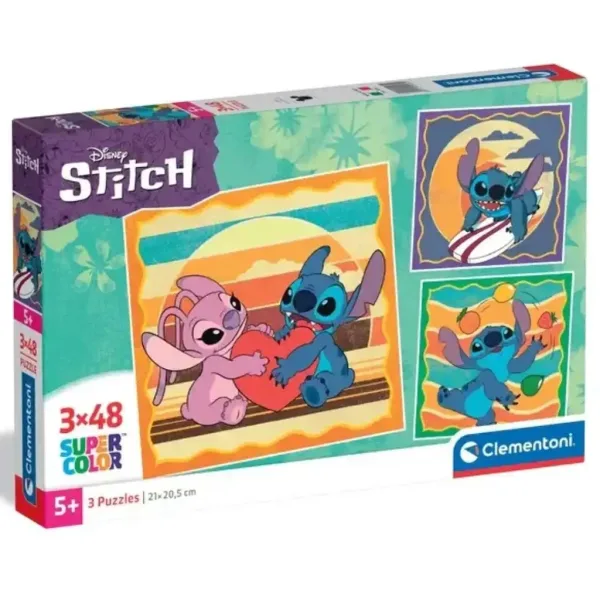 Disney+Stitch a Angel 3x48-dieliková Supercolor puzzle - Clementoni obrázok 1