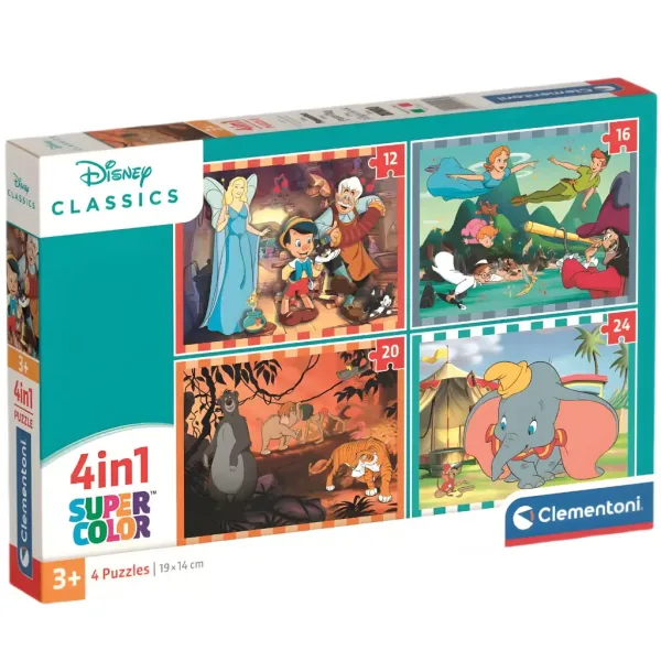 Disney klasiky 4 v 1 Supercolor puzzle - Clementoni obrázok 1