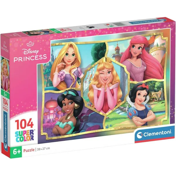 Disney princezné 104-dielne supercolor puzzle - Clementoni obrázok 1