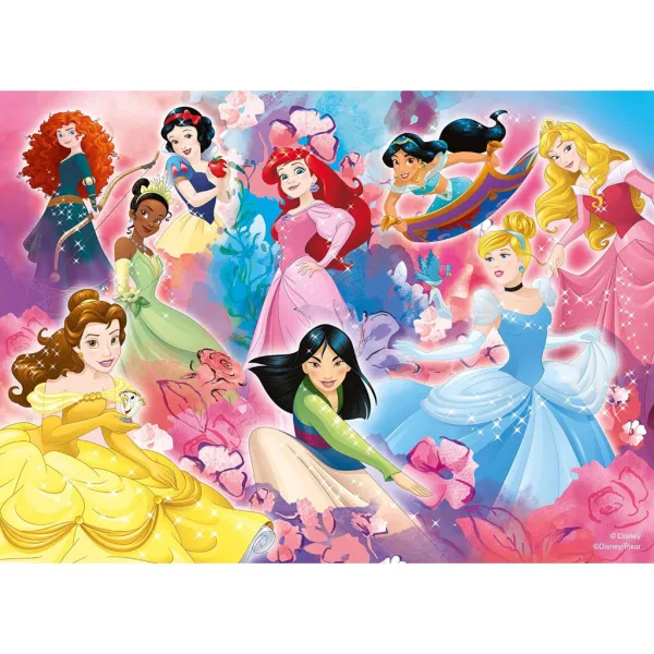 Disney princezné 2 v 1 2x24 ks maxi puzzle a omaľovánka - Lisciani obrázok 2
